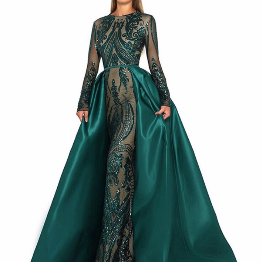 Hermz_LA Emerald Green Sequin Gown